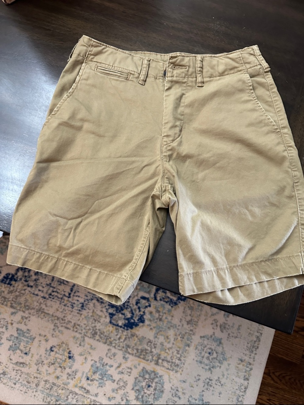 American Eagle Outfitters Men's Khaki Flat-Front Shorts
